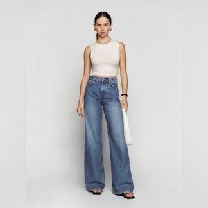 Reformation Cary high rise slouchy wide leg jeans (color- Colorado)